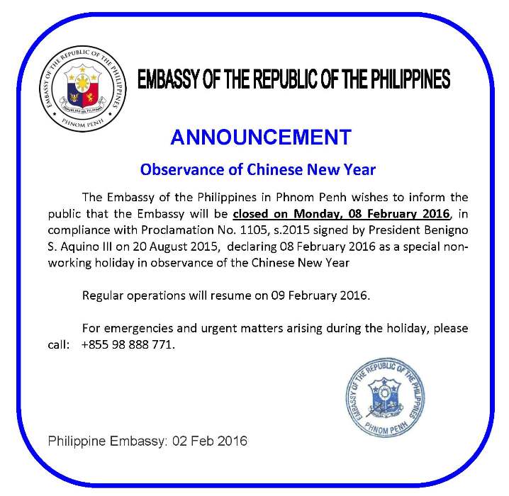 Chinese New Year 08 Feb 2016